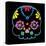 Sugar Skull Velvet II-Rosa Mesa-Stretched Canvas