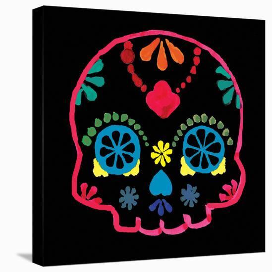 Sugar Skull Velvet III-Rosa Mesa-Stretched Canvas