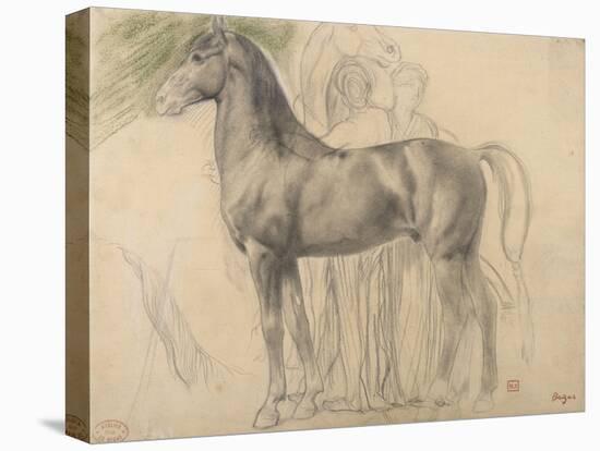 Suivantes de Sémiramis et cheval, étude pour Sémiramis-Edgar Degas-Premier Image Canvas