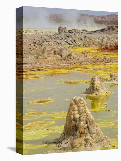 Sulfuric acid pond and fumarole at Dallol maar in Ethiopia-Christophe Boisvieux-Premier Image Canvas