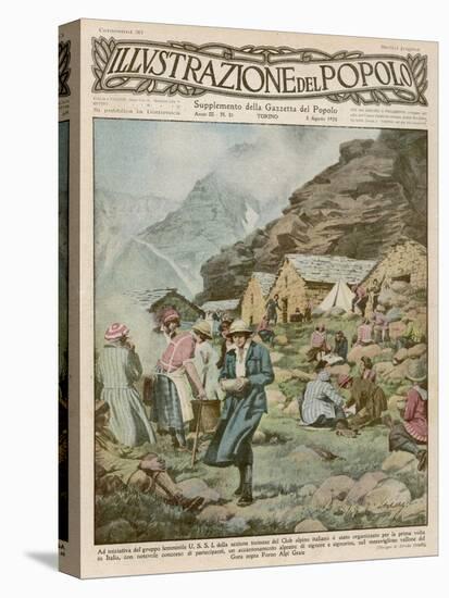 Summer Camp for Women Members of the Italian Alpine Club High in the Mountains-Alfredo Ortelli-Stretched Canvas