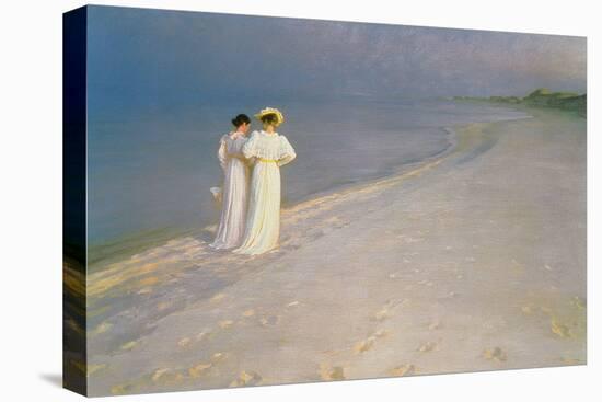 Summer Evening on the Skagen Southern Beach with Anna Ancher and Marie Kroyer, 1893-Peder Severin Kroyer-Premier Image Canvas