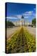 Summer flower-bed leading to South Dakota State Capitol and complex, Pierre, South Dakota, was b...-null-Premier Image Canvas