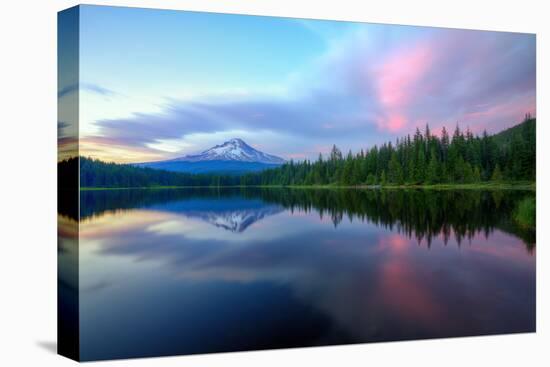 Summer Sunset Reflection at Trillium Lake, Oregon Wilderness-Vincent James-Premier Image Canvas