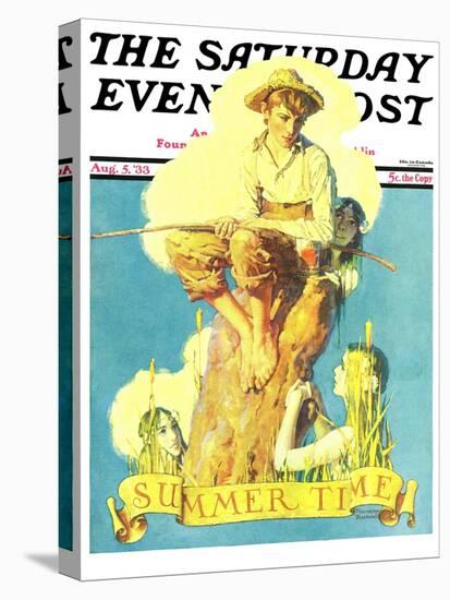 "Summertime, 1933" Saturday Evening Post Cover, August 5,1933-Norman Rockwell-Premier Image Canvas