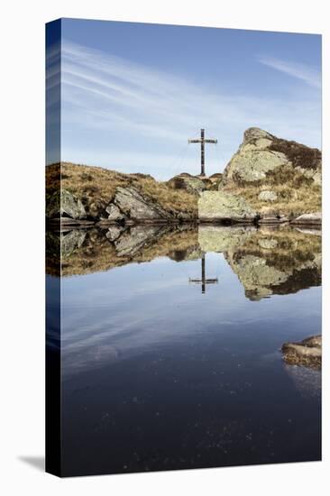 Summit Cross Is Reflected in Mountain Lake, Heaven-Jurgen Ulmer-Premier Image Canvas