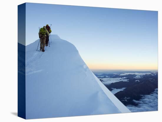 Summit Ridge of Mont Blanc, 4810M, Chamonix, French Alps, France, Europe-Christian Kober-Premier Image Canvas