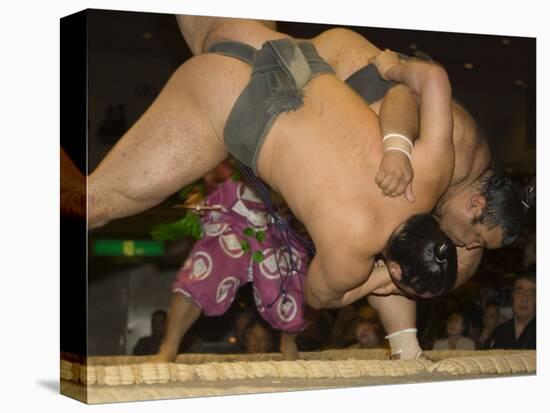 Sumo Wrestlers Competing, Grand Taikai Sumo Wrestling Tournament, Kokugikan Hall Stadium, Tokyo-Christian Kober-Premier Image Canvas