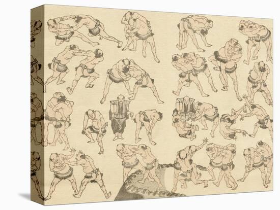 Sumo Wrestlers-Katsushika Hokusai-Premier Image Canvas