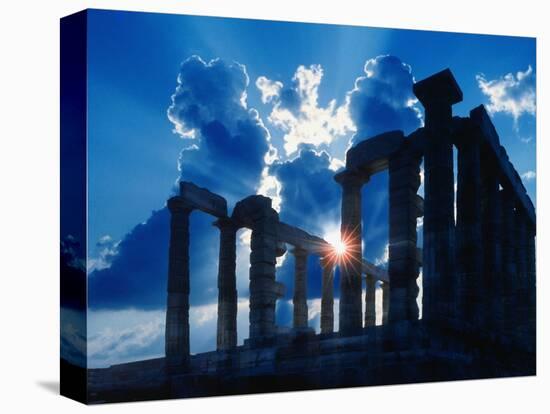 Sun Behind Temple of Poseidon-Larry Lee-Premier Image Canvas