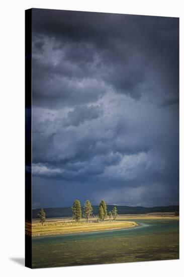 Sun Breaks Through An Afternoon Thunderstorm Over The Yellowstone River In The Hayden Valley-Bryan Jolley-Stretched Canvas