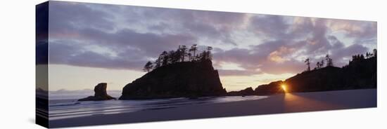 Sun Light Coming Through an Arch at Sunset on 2nd Beach in Olympic National Park, Wa-null-Premier Image Canvas