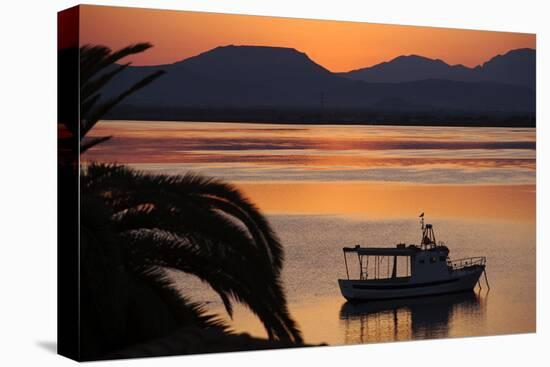 Sun Rise over the Lagoon of Sant'Antioco, Sardinia, Italy, Mediterranean, Europe-Oliviero Olivieri-Premier Image Canvas