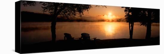 Sun Rising over Lake Placid, New York-null-Stretched Canvas