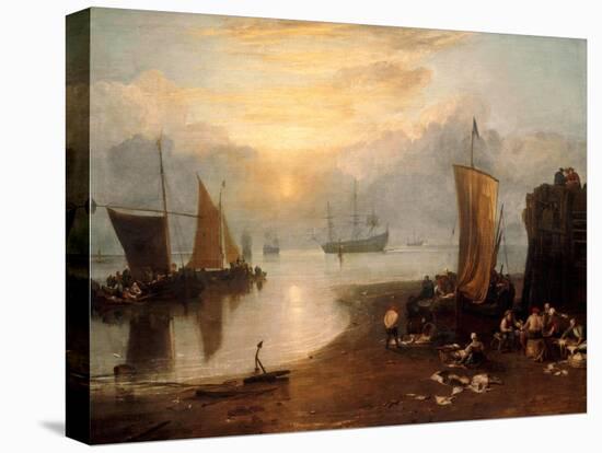 Sun Rising Through Vapour: Fishermen Cleaning and Selling Fish-J. M. W. Turner-Premier Image Canvas