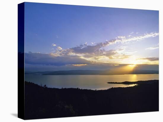 Sun Sets over Flathead Lake, Montana, USA-Chuck Haney-Premier Image Canvas