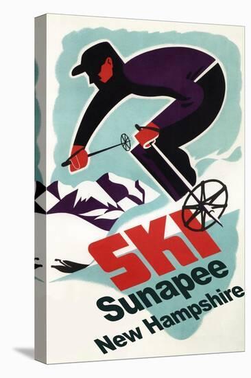 Sunapee, New Hampshire - Retro Skier-Lantern Press-Stretched Canvas