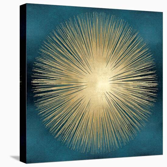 Sunburst Gold on Teal I-Abby Young-Stretched Canvas