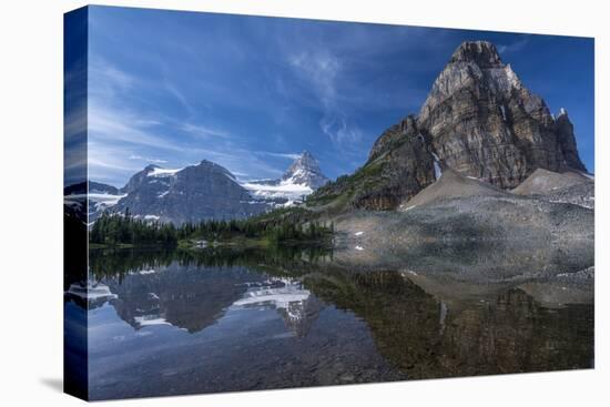 Sunburst Peak and Mount Assiniboine Reflected in Sunburst Lake-Howie Garber-Premier Image Canvas