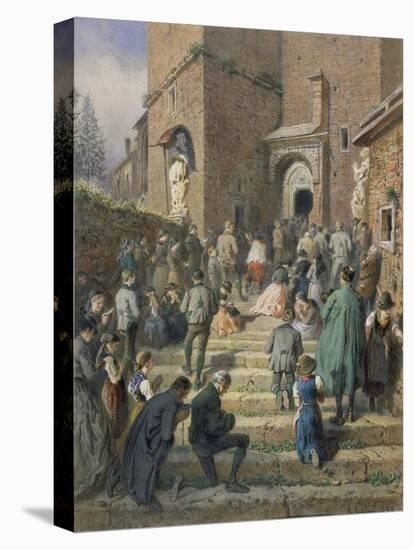 Sunday Mass at the Church of Eisenerz (1869)-Carl Goebel-Premier Image Canvas