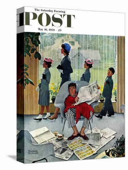 "Sunday Morning" Saturday Evening Post Cover, May 16,1959-Norman Rockwell-Premier Image Canvas