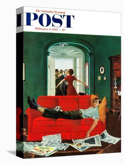 "Sunday Visitors" Saturday Evening Post Cover, February 6, 1954-George Hughes-Premier Image Canvas