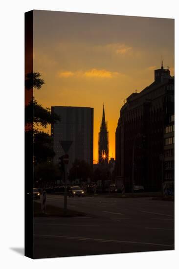 Sundown Shining Through a Window of a Hamburg Church-Petra Daisenberger-Premier Image Canvas