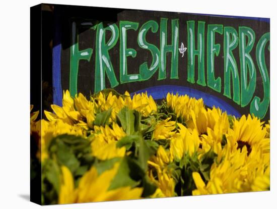 Sunflowers at Ferry Building Farmer's Market, San Francisco, California, USA-Inger Hogstrom-Premier Image Canvas