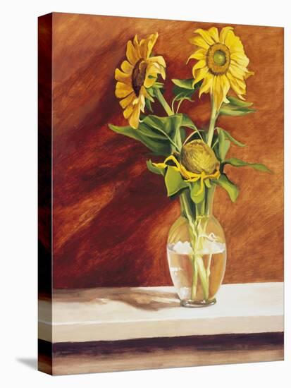 Sunflowers in a Glass Bowl-Helen J. Vaughn-Premier Image Canvas