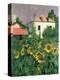 Sunflowers in the Garden at Petit Gennevilliers-Gustave Caillebotte-Premier Image Canvas