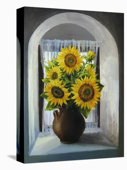 Sunflowers On The Window-kirilstanchev-Stretched Canvas