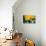 Sunflowers With Paint Effect-null-Stretched Canvas displayed on a wall