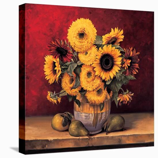Sunflowers with Pears-Andres Gonzales-Stretched Canvas