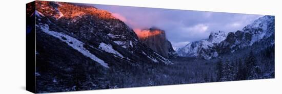 Sunlight Falling on a Mountain Range, Yosemite National Park, California, USA-null-Premier Image Canvas
