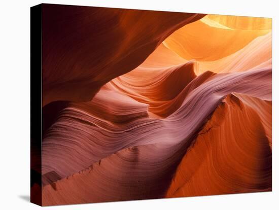 Sunlight Filters Down Carved Red Sandstone Walls of Lower Antelope Canyon, Page, Arizona, Usa-Paul Souders-Premier Image Canvas