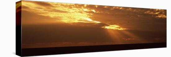 Sunlight Radiating Through Clouds at Sunset, Masai Mara National Reserve, Kenya-null-Premier Image Canvas