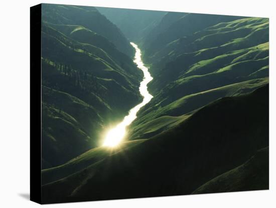 Sunlight reflects off the river, Salmon River, Idaho, USA-Charles Gurche-Premier Image Canvas