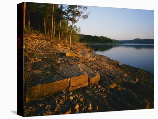 Sunrise along shore of Table Rock Lake, Mark Twain National Forest, Stone County, Missouri, USA-Charles Gurche-Premier Image Canvas