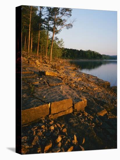 Sunrise along shore of Table Rock Lake, Mark Twain National Forest, Stone County, Missouri, USA-Charles Gurche-Premier Image Canvas