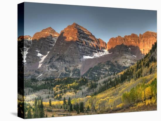 Sunrise at the Maroon-Bells in Colorado's Maroon Bells-Snowmass Wilderness Area-Kyle Hammons-Premier Image Canvas