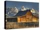 Sunrise at the Mormon Row Barn in Wyoming's Grand Teton National Park-Kyle Hammons-Premier Image Canvas