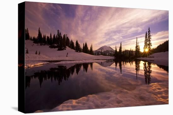 Sunrise at Tipsoo Lakes and Mount Rainier-Craig Tuttle-Premier Image Canvas