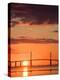 Sunrise Behind Sunshine Skyway Bridge, Florida, USA-Jerry & Marcy Monkman-Premier Image Canvas