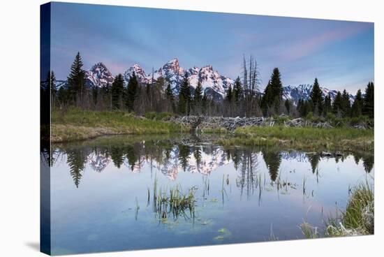 Sunrise In Grand Teton National Park At Schwalbachers Landing-Liam Doran-Stretched Canvas