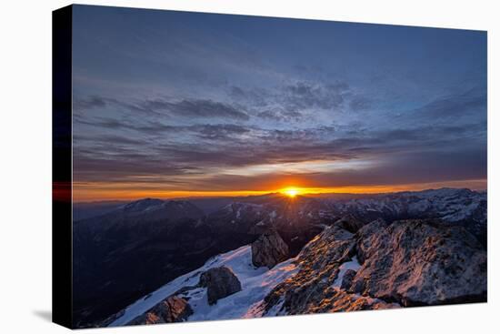 Sunrise in Watzmann with Dachstein Mountain and Steinernes Meer-Stefan Sassenrath-Premier Image Canvas