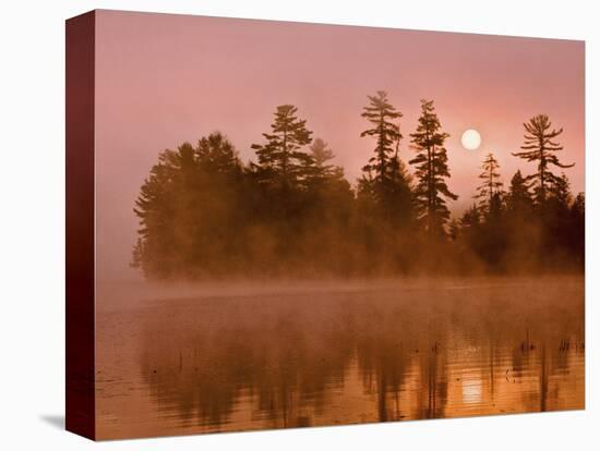 Sunrise on a Lake, Adirondack Park, New York, USA-Jay O'brien-Premier Image Canvas