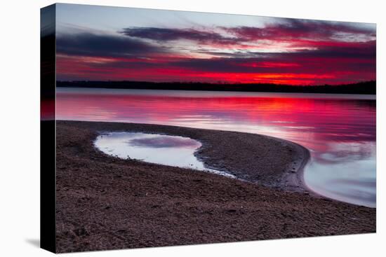 Sunrise on A Sandy Shoreline of Longview Lake in Kansas City-tomofbluesprings-Premier Image Canvas