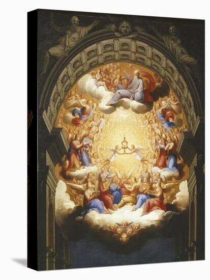 Sunrise on the New Testament, the Eucharist in a Monstrance Carried by Two Angels-Italian School-Premier Image Canvas