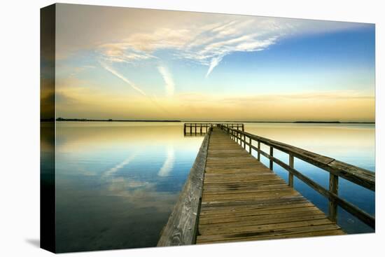 Sunrise on the Pier at Terre Ceia Bay, Florida, USA-Richard Duval-Premier Image Canvas