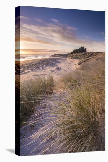 Sunrise over Bamburgh Castle, Northumberland, England. Spring-Adam Burton-Premier Image Canvas